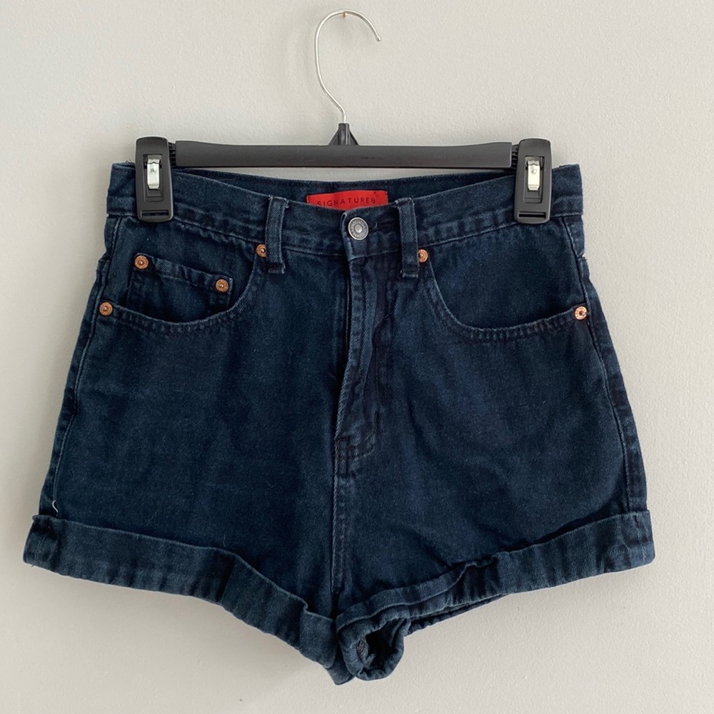 Dark Denim High Waisted Shorts